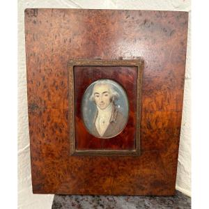 Old Miniature Portrait Of A Man Late Eighteenth Time