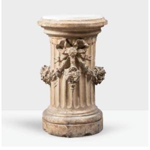 Column - Base - Terracotta Sheath Louis XVI Style Terracotta Maison Gossin XIXth