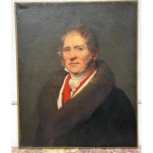 Louis Hersent (paris 1777-1860) Oil On Canvas Portrait Of Mr Edmond Garnier Deschênes (1770-?)