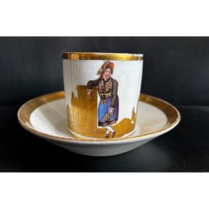 Tasse Litron En Porcelaine D’époque Début XIXéme - Empire