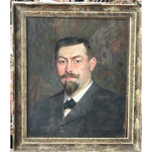 François Maurice Lard (1864-1908) Portrait - Pastel Signed Dated 1904