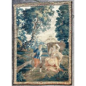 Tapestry From The Royal Aubusson Manufactory, 18th Century - Gallant Scene.