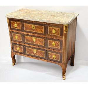 Transition Period Chest Of Drawers In Marquetry Stamped L Boudin (1735-1804)