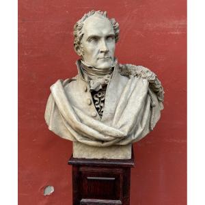 Important Bust Of Pierre Casimir Perier Sculpted By Dominique Maggesi - Empire Plaster