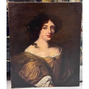 Portrait Présumé De Hortense Mancini D’après Jacob Ferdinand Voet - Huile Sur Toile époque XVII