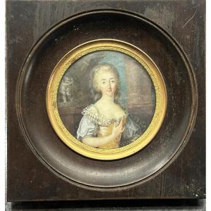 Miniature Portrait Of A Woman From The Late 18th Century 