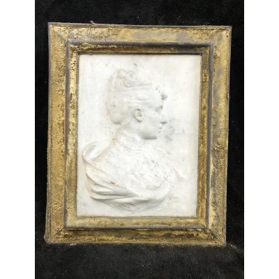 Bas Relief En Marbre De Carrare Profil De Femme Fin XIXéme