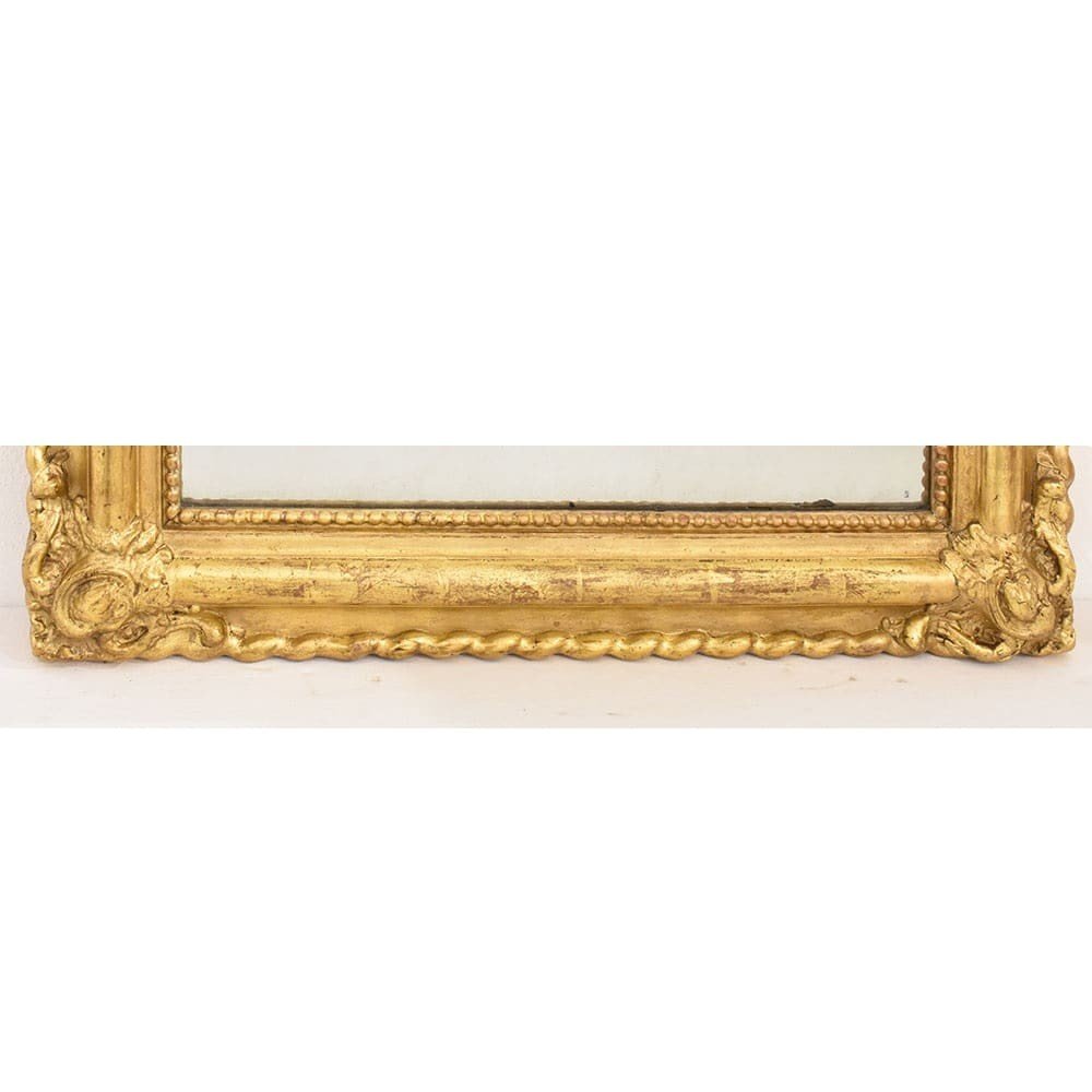 Antique Gold Leaf Mirror, Small Rectangular Wall Mirror, Louis Philippe Mirror, XIX. (spr151)-photo-3