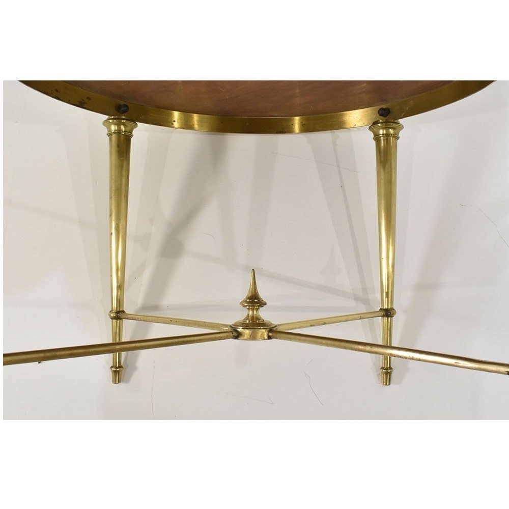 Low Brass Coffee Table, Maison Bagués, French 1950s. (tav33)-photo-3