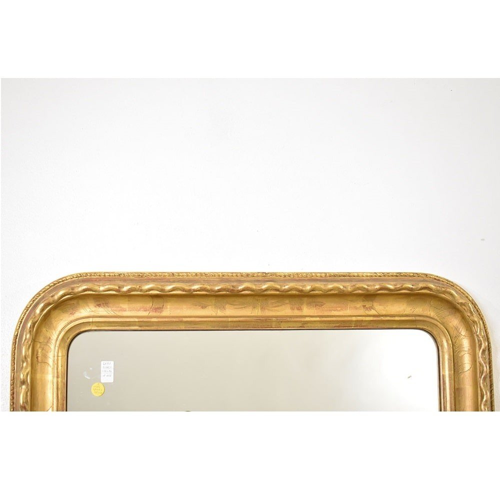 Antique Louis Philippe Mirror, Gilded Mirror, Antique Gold Leaf Mirror, XIX Century.  (sp168)-photo-4