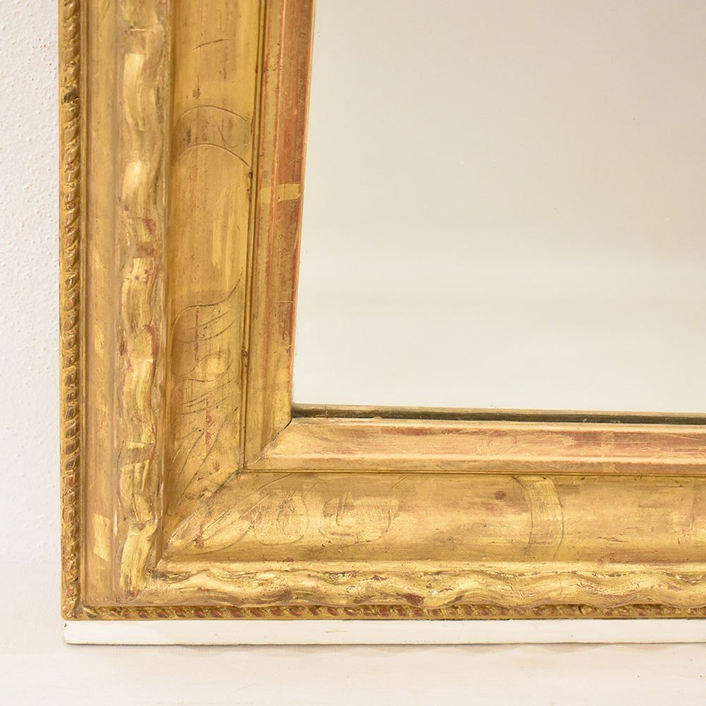 Antique Louis Philippe Mirror, Gilded Mirror, Antique Gold Leaf Mirror, XIX Century.  (sp168)-photo-2