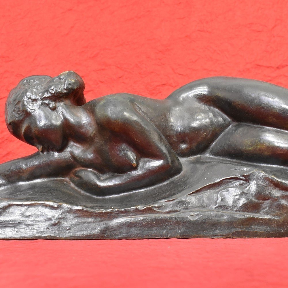Sculptures Bronze, Art Déco, Sculpture Femme, Amedeo Gennarelli, Début XXème Siècle.(STB78)-photo-4