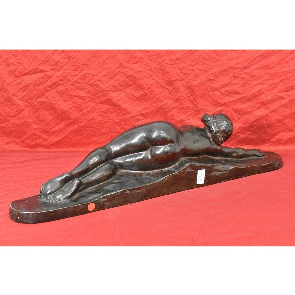Sculptures Bronze, Art Déco, Sculpture Femme, Amedeo Gennarelli, Début XXème Siècle.(STB78)-photo-5