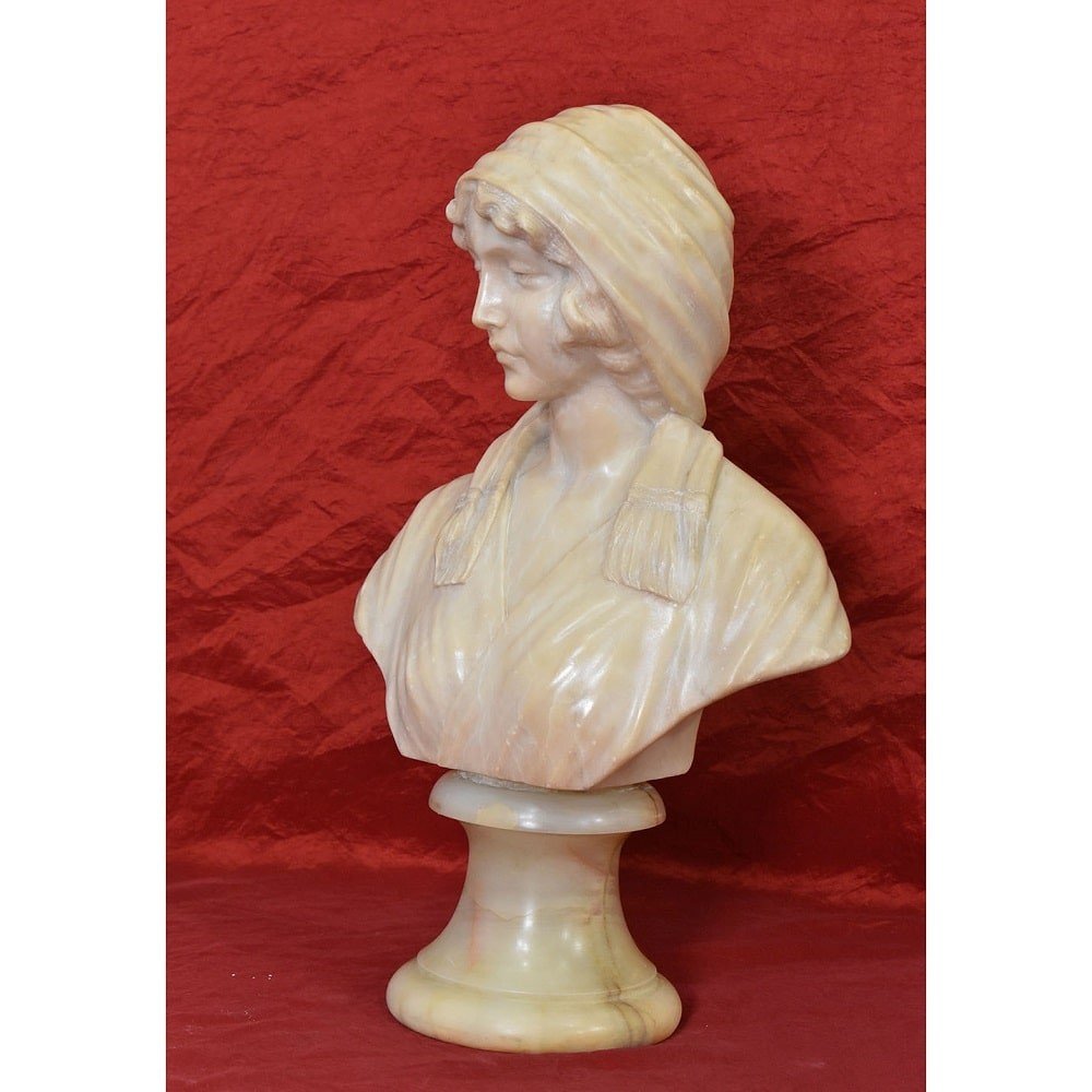 Antique Statues, Alabaster, Woman Sculpture, XIX Century. (stal83)-photo-3