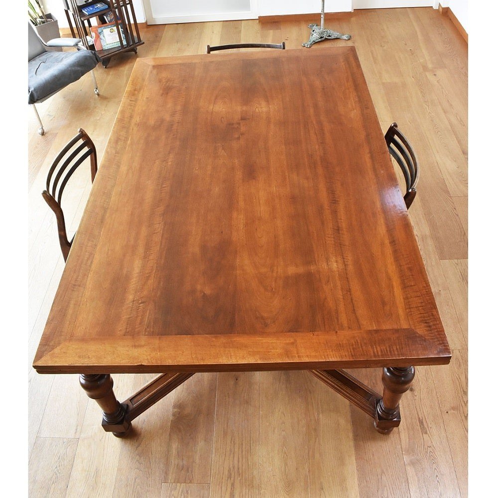 Antique Furniture, Large Rectangular Extendable Hall Table, Walnut, XIX Century. (tav36)-photo-8