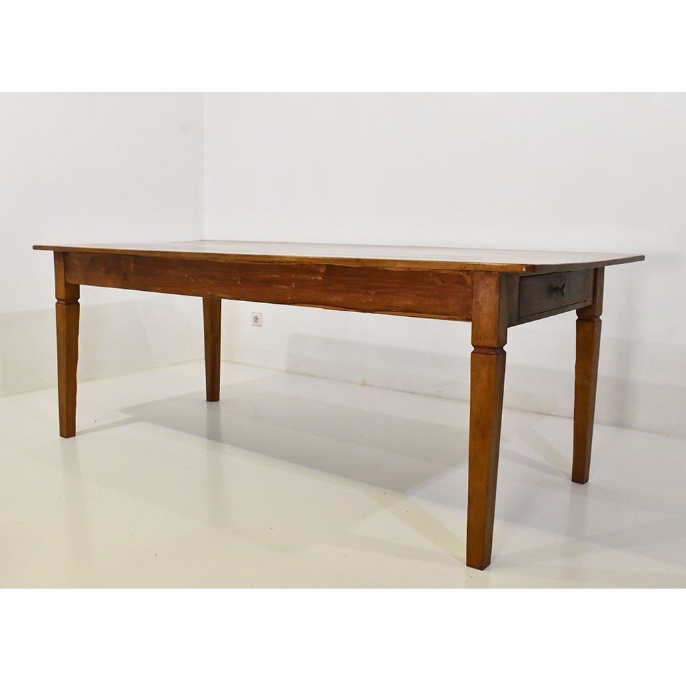 Antique Furniture, Large Rectangular Hall Table, Cherry Wood, XIX Century. (tav37)-photo-2