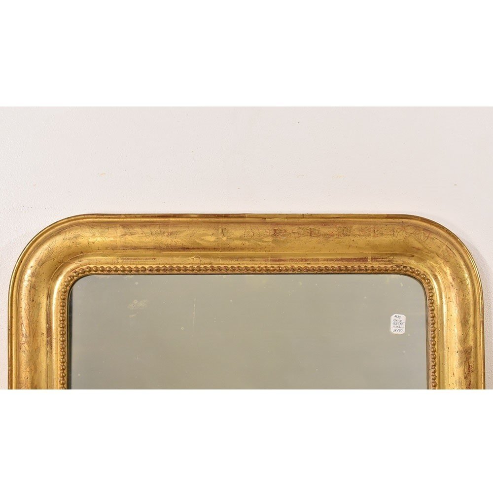 Antique Miroir Louis Philippe Avec Fleurs, Rectangulaire, Miroirs Doré Anciens, XIXè. (SP180)-photo-4