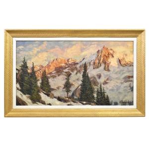 Paysages De Montagne, Lucien Quenard, Merlet de Chamonix, XXème Siècle. (QP475)