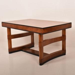 Table De Salle, Design Italien Des Années 1950/60, Bois De Cerisier, XX Siècle. (TAV40)