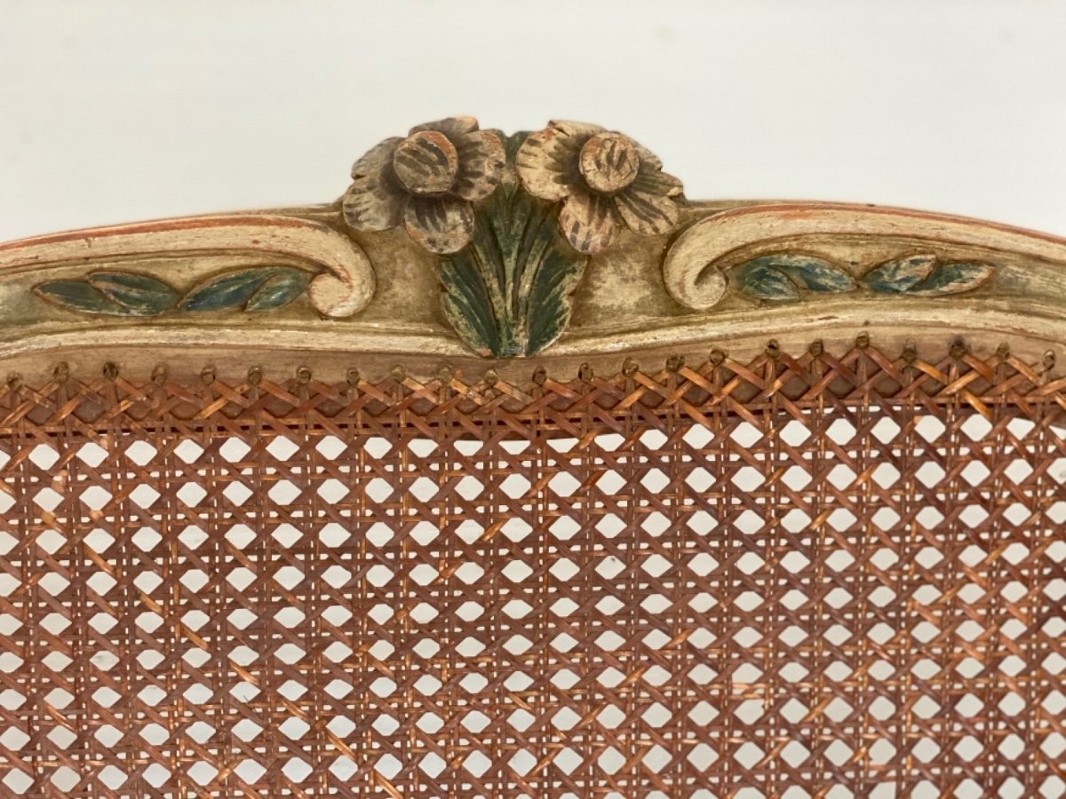 Lacquered And Painted Three-seater Sofa. 19th Century-photo-4