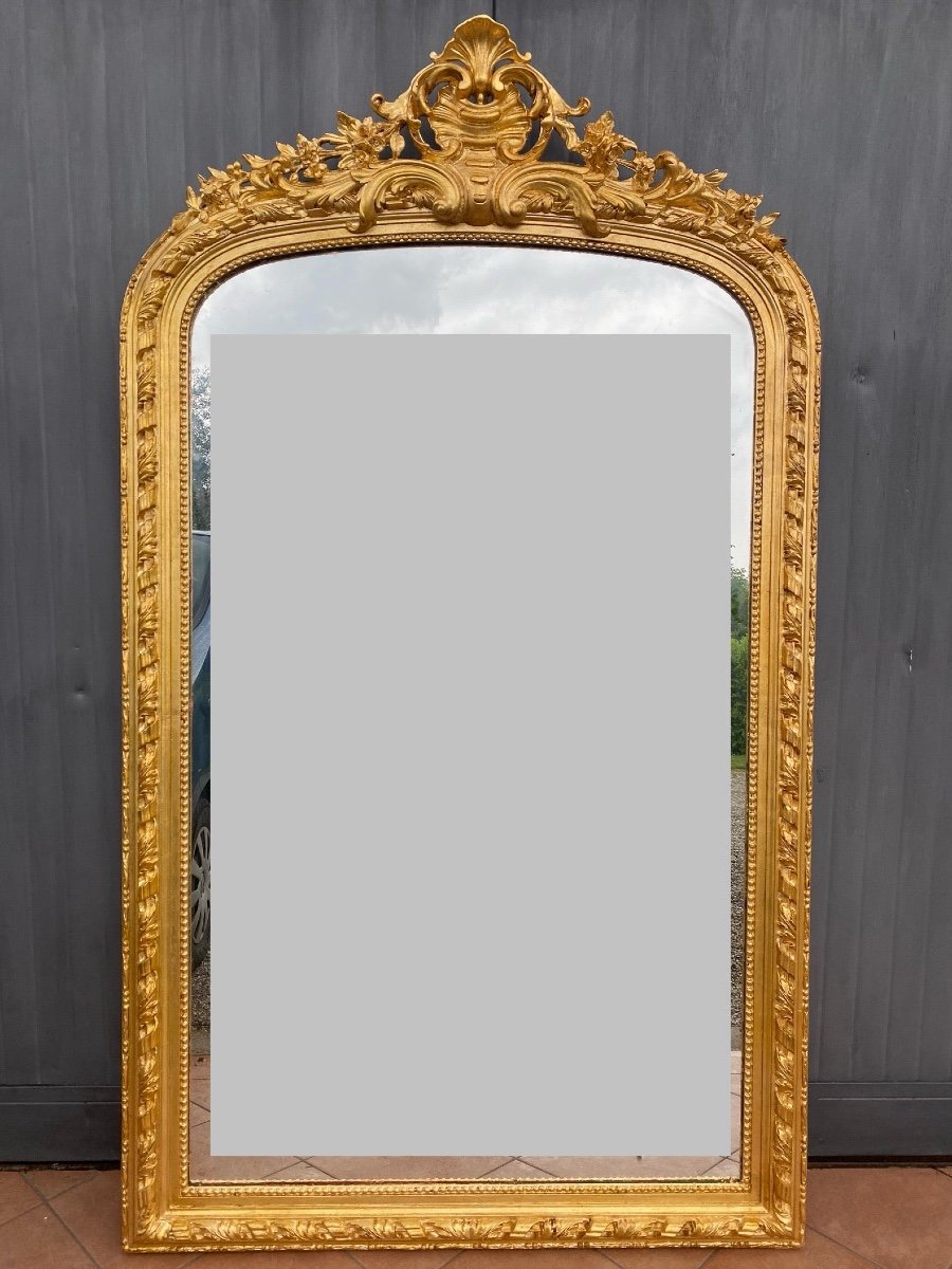Large Floor Mirror From The Lombardy Area. Nineteenth Century-photo-2