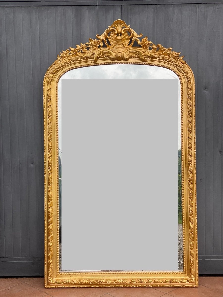 Large Floor Mirror From The Lombardy Area. Nineteenth Century-photo-4