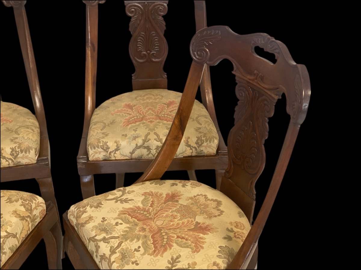 Group Of Four 19th Century Empire Gondola Chairs-photo-3