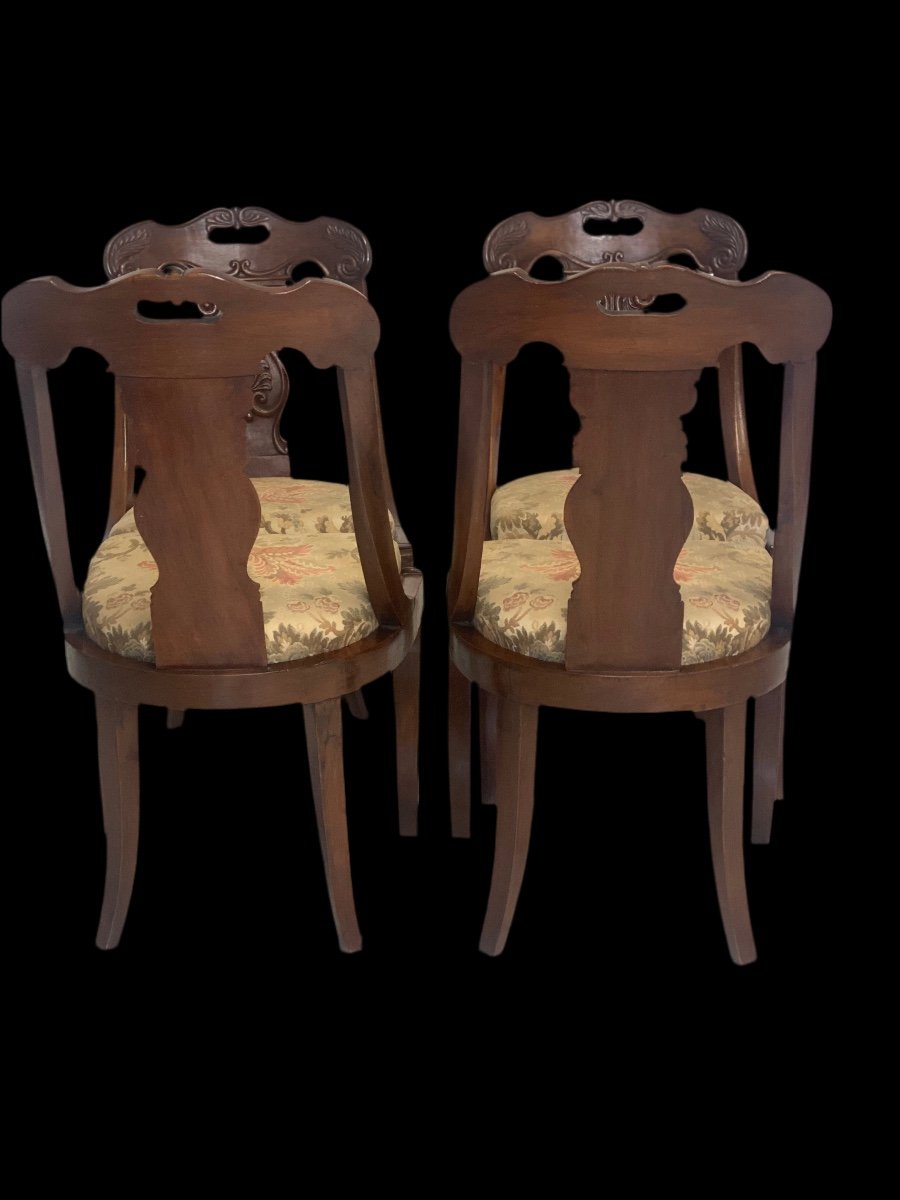 Group Of Four 19th Century Empire Gondola Chairs-photo-1