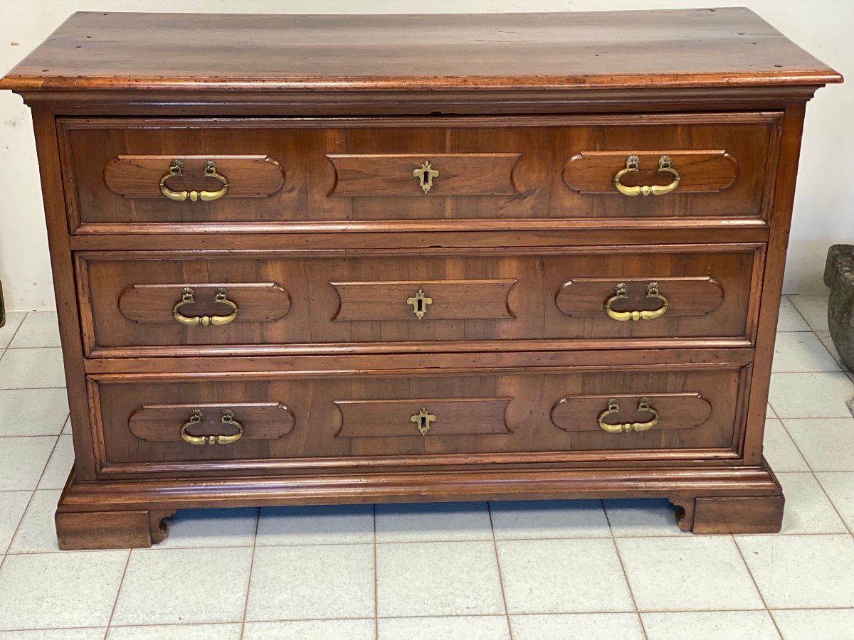 Louis XIV Walnut Chest Of Drawers. Modena Bologna 17th Century-photo-2