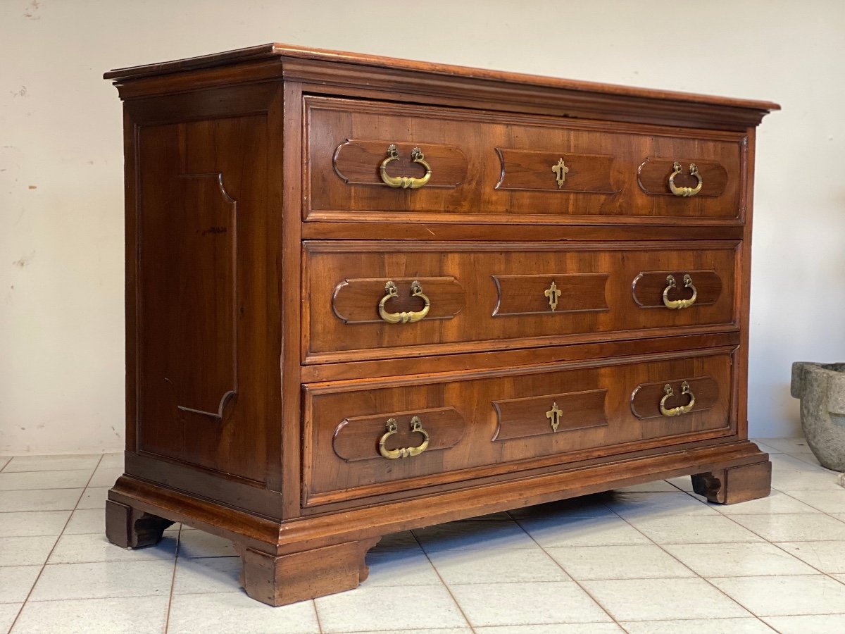 Louis XIV Walnut Chest Of Drawers. Modena Bologna 17th Century