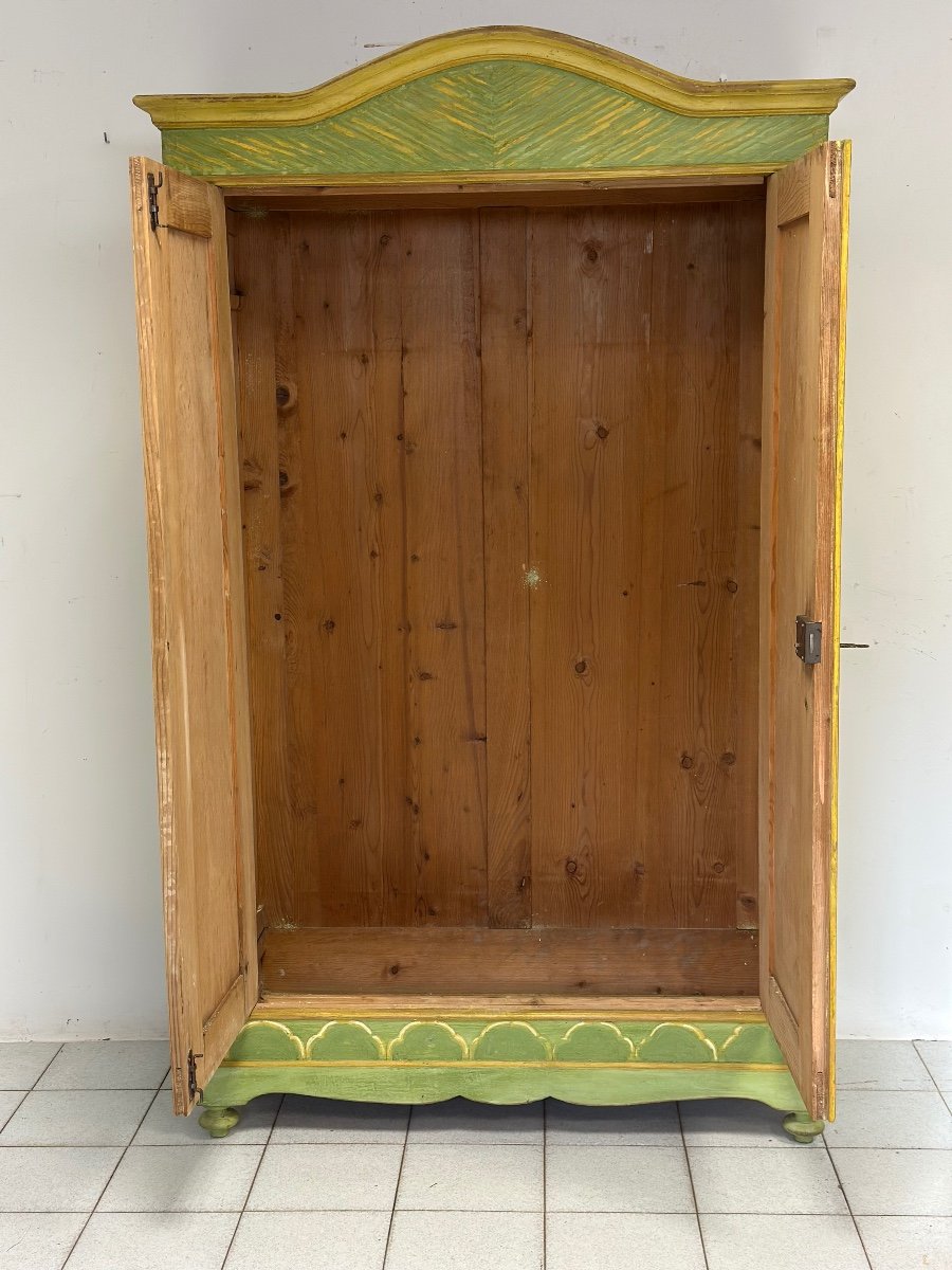 Painted Lacquered Wardrobe. Trento Bolzano 19th Century-photo-8