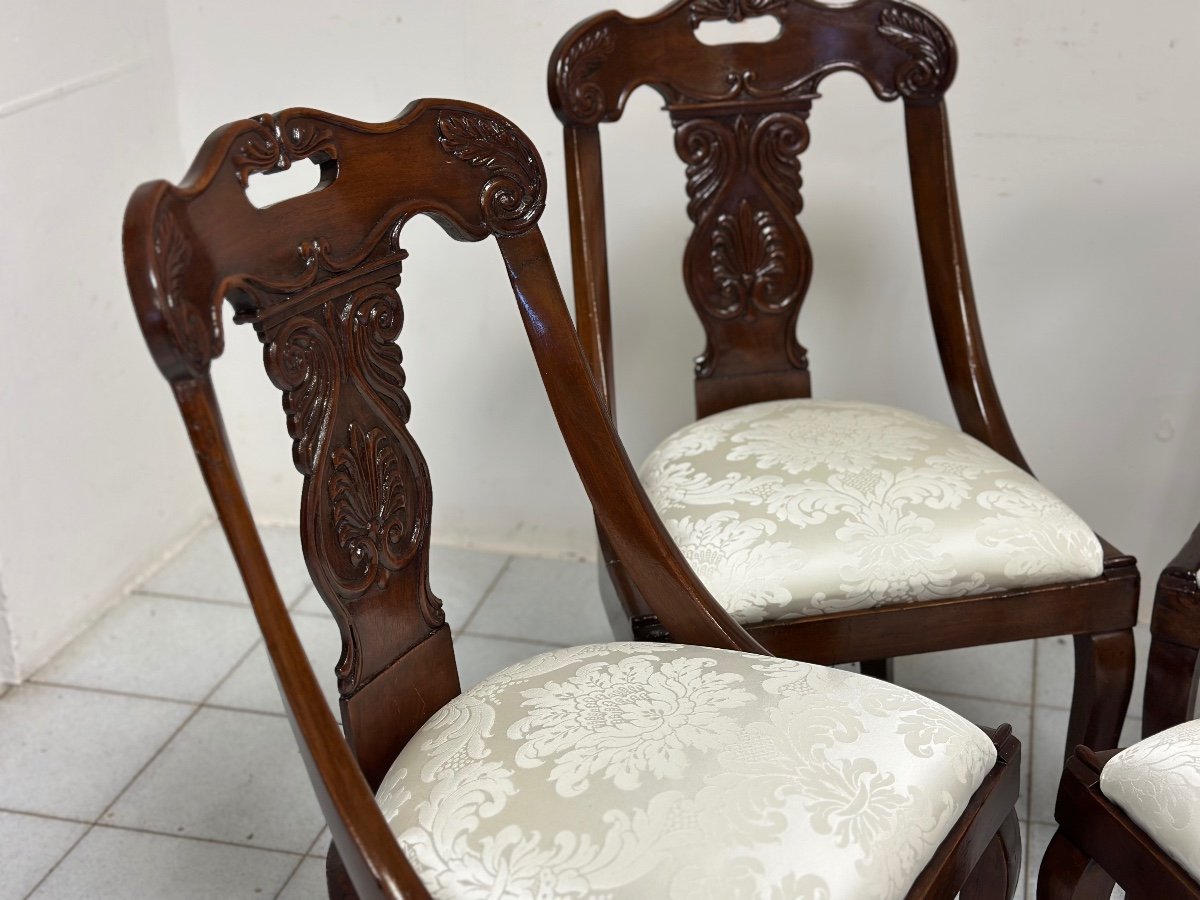 Group Of Four Lombard Gondola Chairs. 19th Century-photo-1