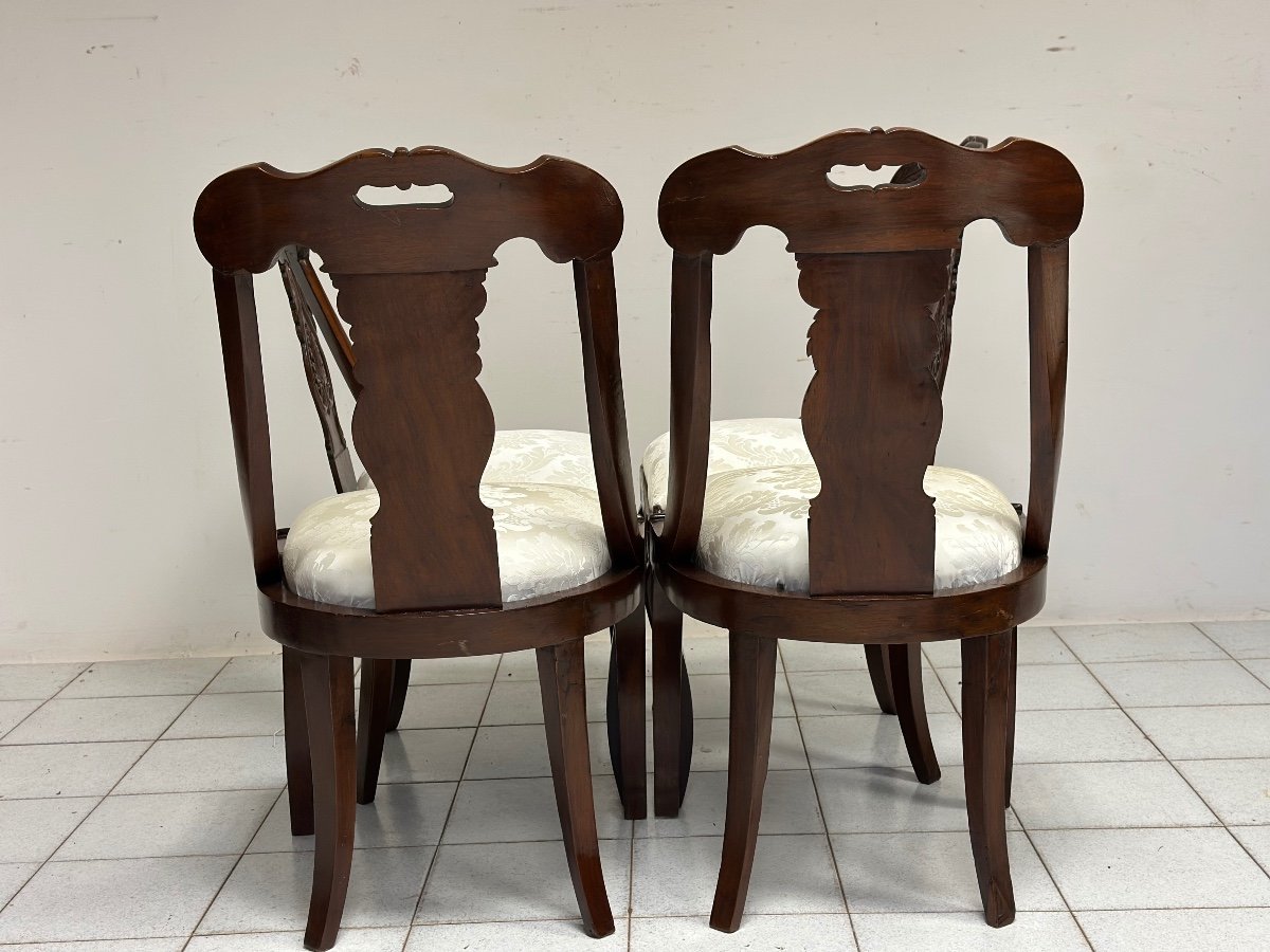 Group Of Four Lombard Gondola Chairs. 19th Century-photo-5