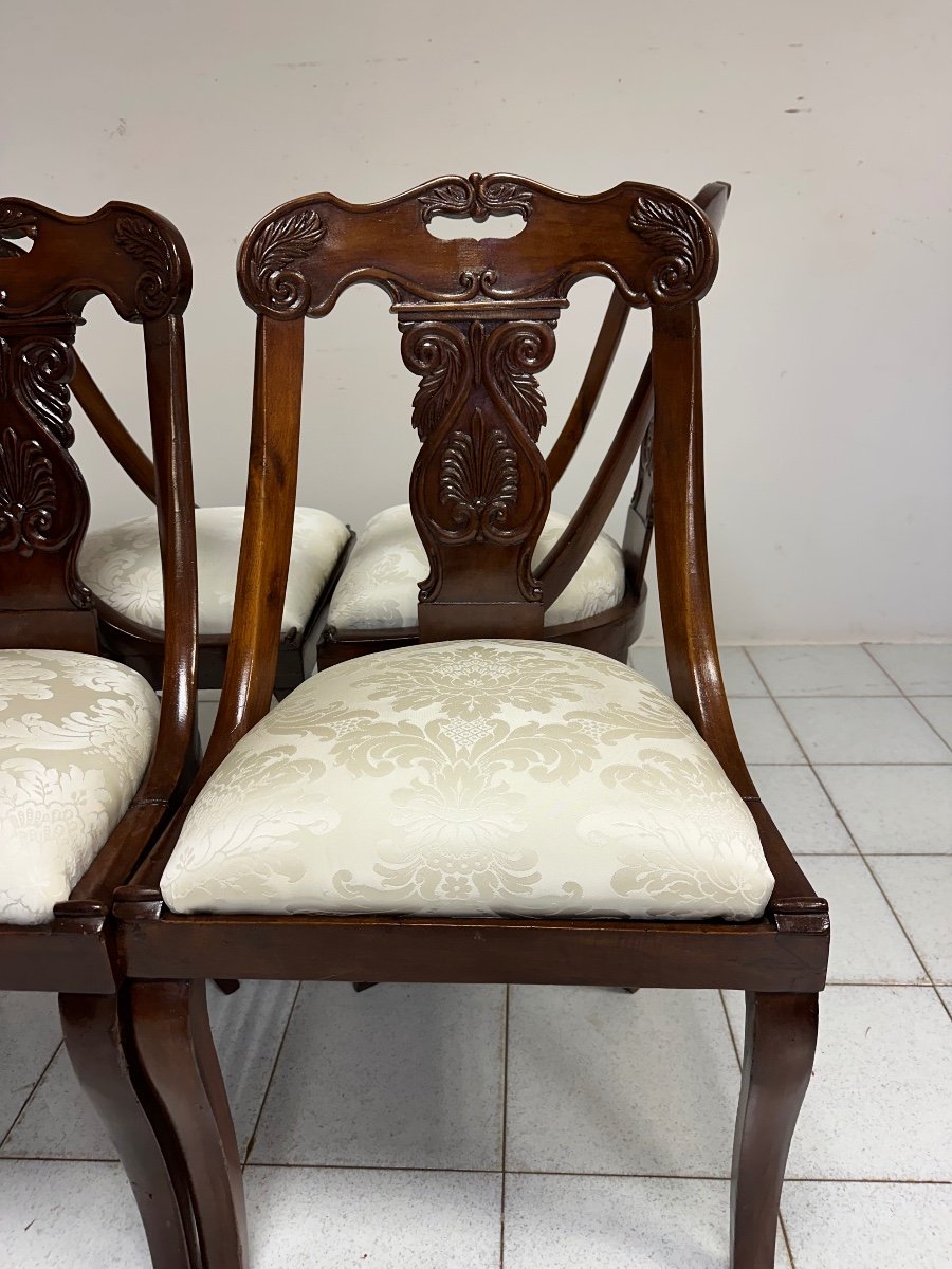 Group Of Four Lombard Gondola Chairs. 19th Century-photo-8