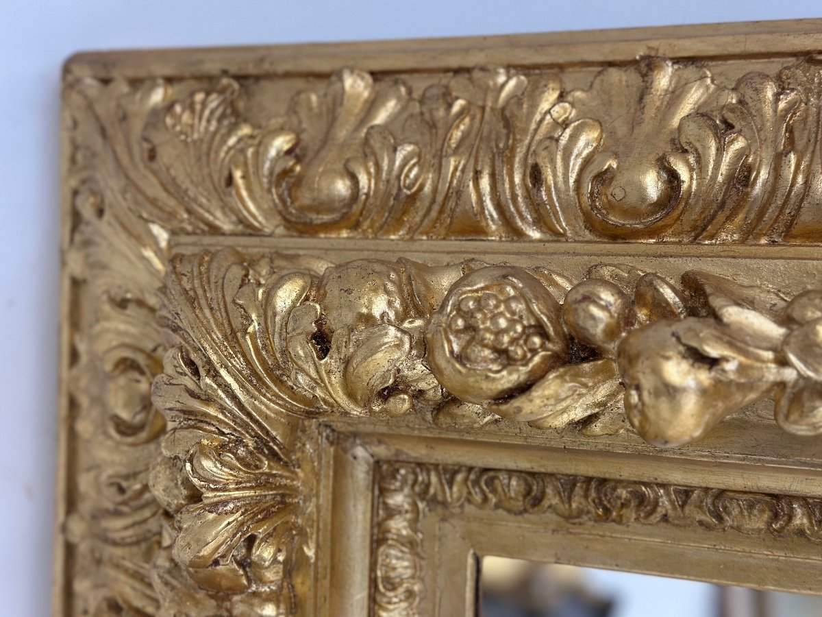 Carved And Gilded Wooden Mirror. Lombardy 19th Century-photo-6