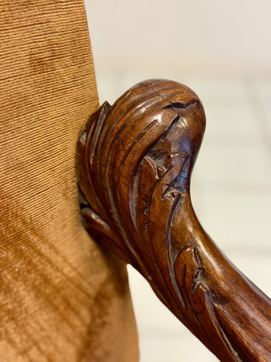 Fauteuil En Bois Sculpté. Venise, époque 1600.-photo-2