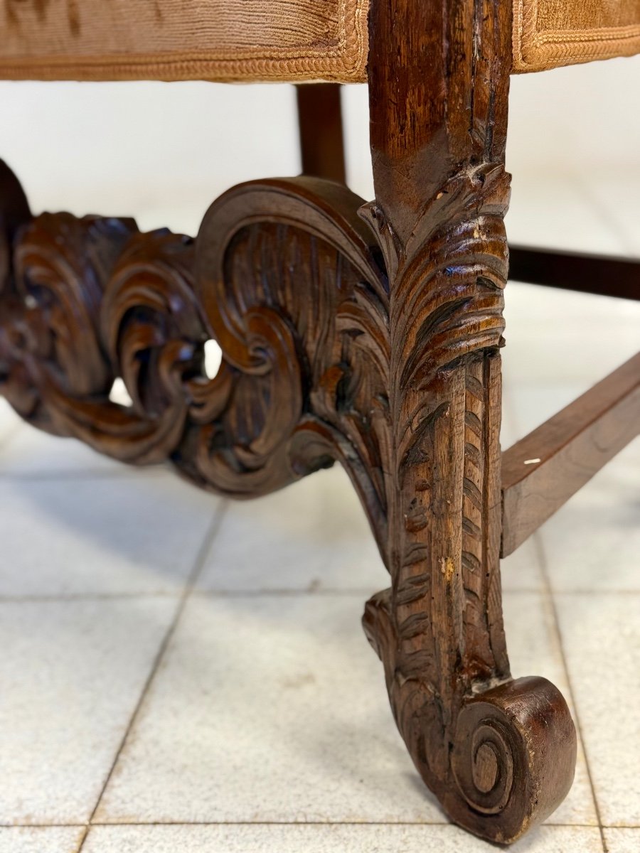 Fauteuil En Bois Sculpté. Venise, époque 1600.-photo-6