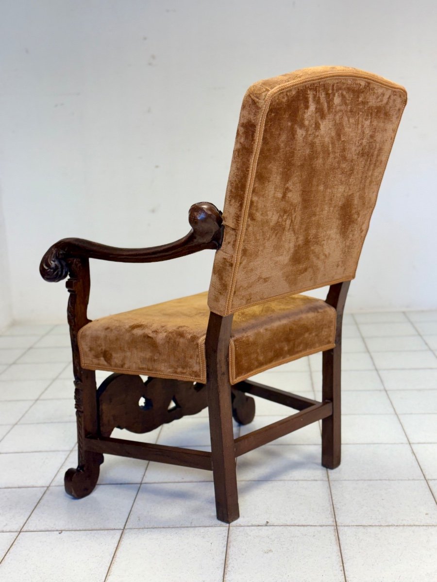 Fauteuil En Bois Sculpté. Venise, époque 1600.-photo-7