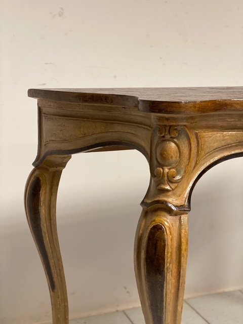 Lacquered Console Painted Fake Marble Top. Lombardy Piedmont Mid 19th Century List Price-photo-4