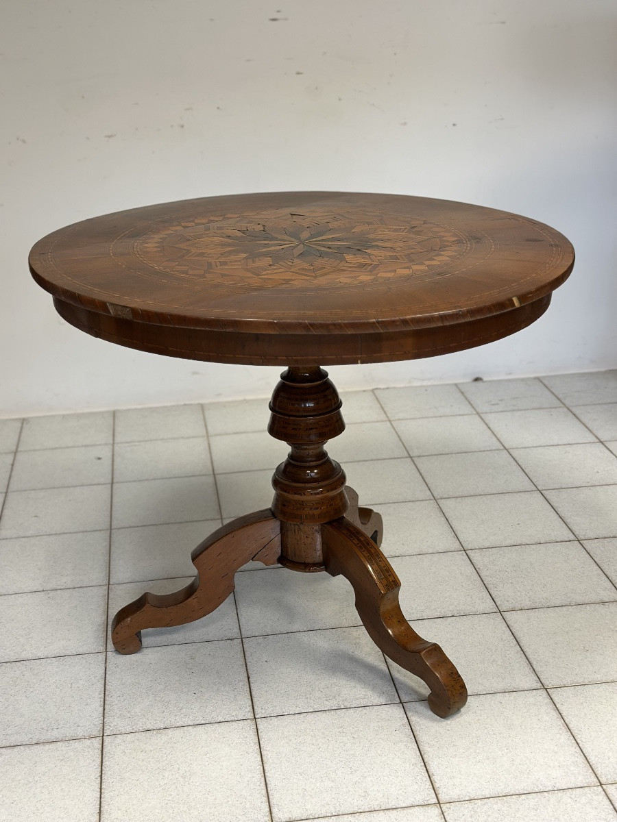 Table Basse En Marqueterie Rolo. XIXe Siècle-photo-4