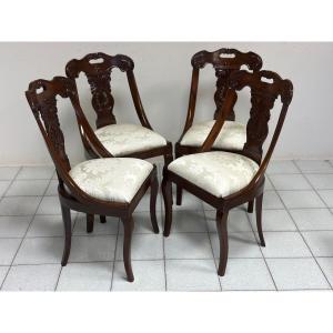 Group Of Four Lombard Gondola Chairs. 19th Century