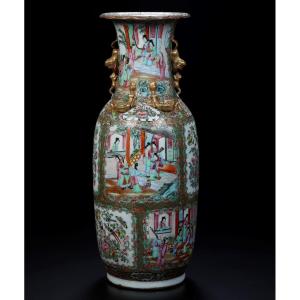 Vase En Porcelaine De La Famille Rosa. Chine 19ème Siècle