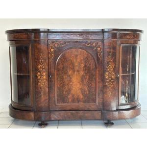 Victorian Burr Walnut Sideboard. 19th Century