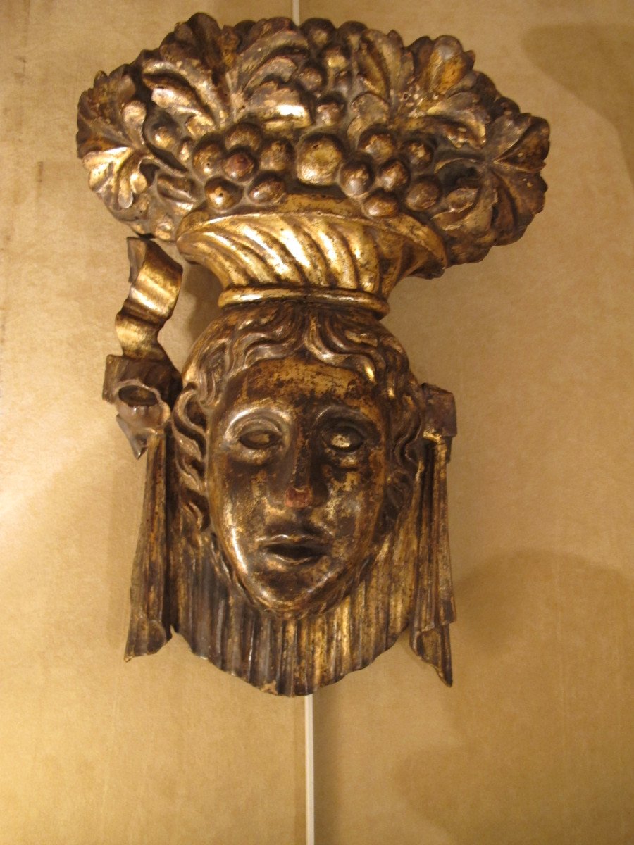 Woman's Head In Golden Wood Italy XVII