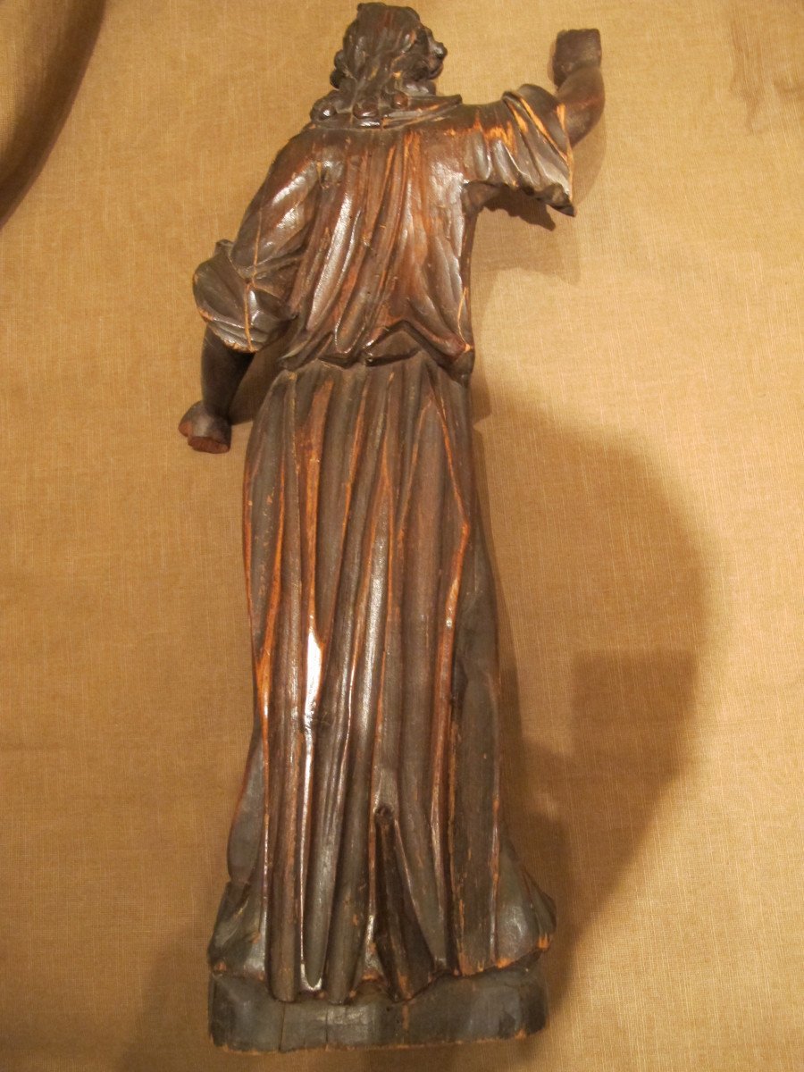 XVII Walnut Statuette-photo-3