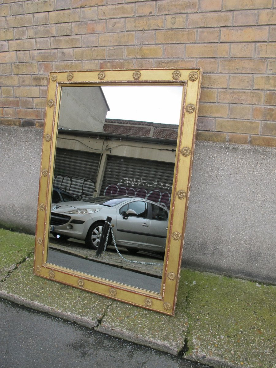 Miroir En Bois Doré Début XIX-photo-2