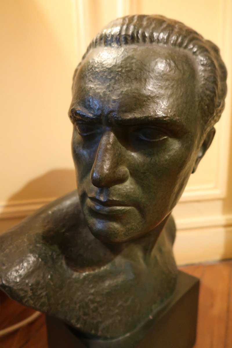 Bust Of Mermoz By Lucien Gibert-photo-2