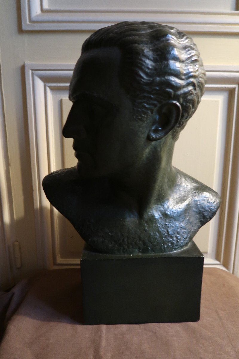 Bust Of Mermoz By Lucien Gibert-photo-1