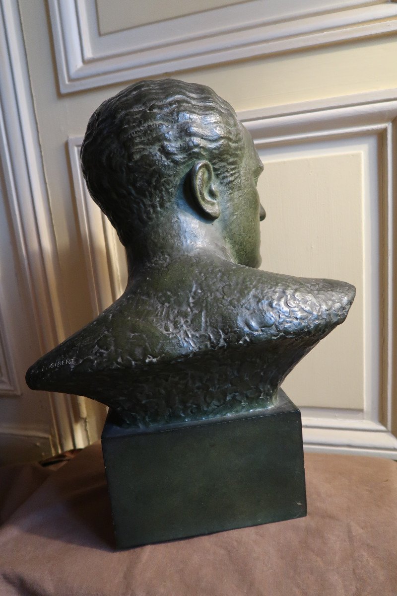 Bust Of Mermoz By Lucien Gibert-photo-2