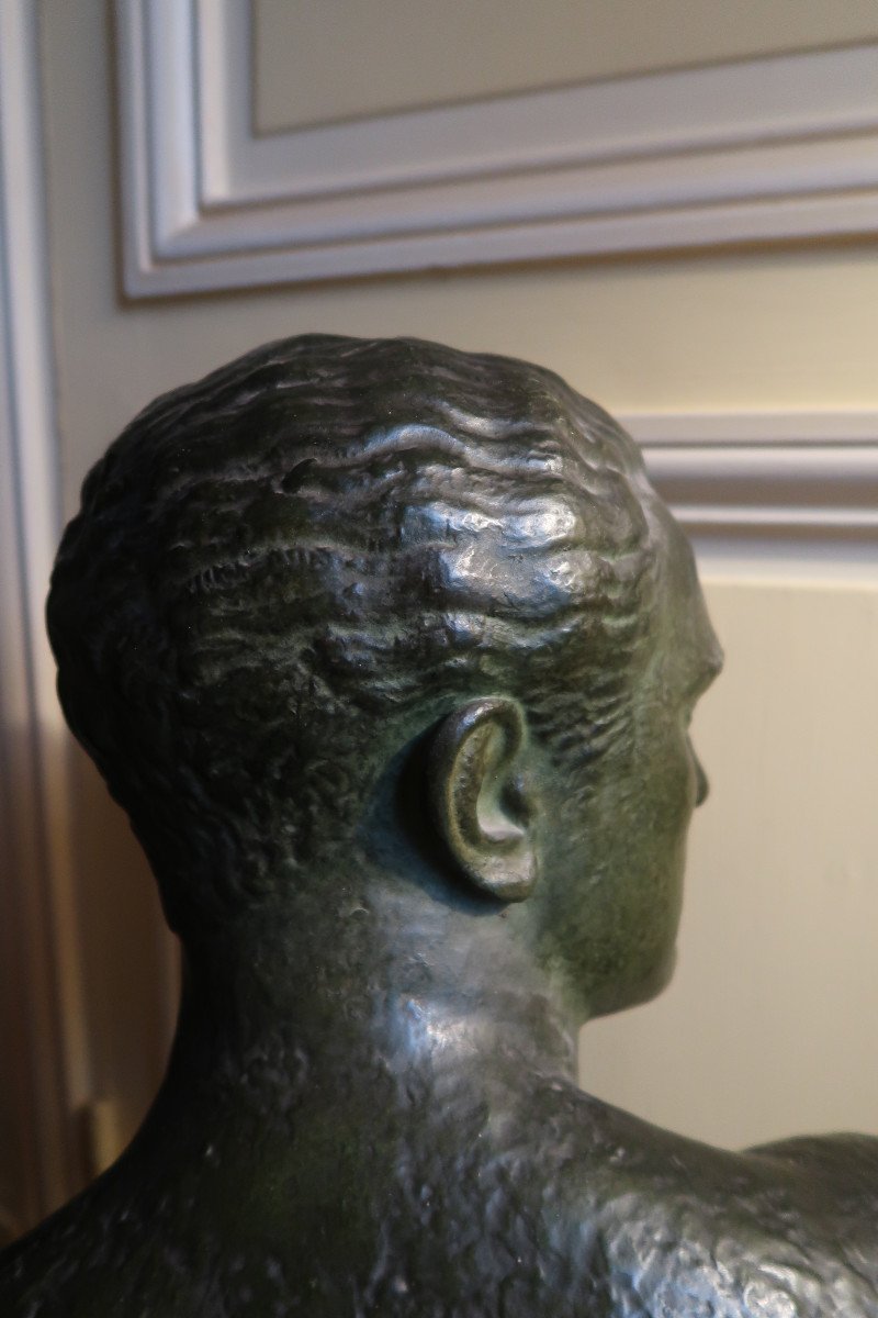 Bust Of Mermoz By Lucien Gibert-photo-4